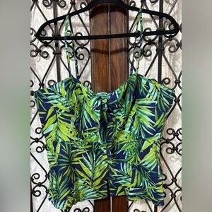 Leafy Green and Blue Camisole Top